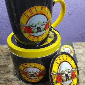 Lata Regalo con Taza + Posavasos Guns N'Roses 2