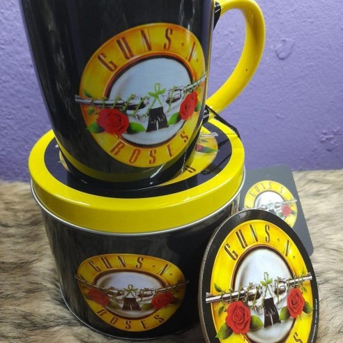 Lata Regalo con Taza + Posavasos Guns N'Roses