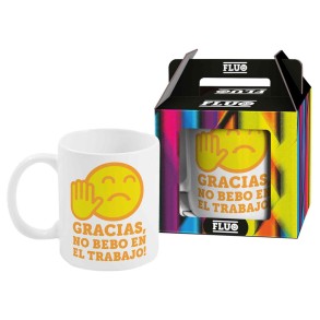 Taza Fluo Gracias no Bebo en el Trabajo