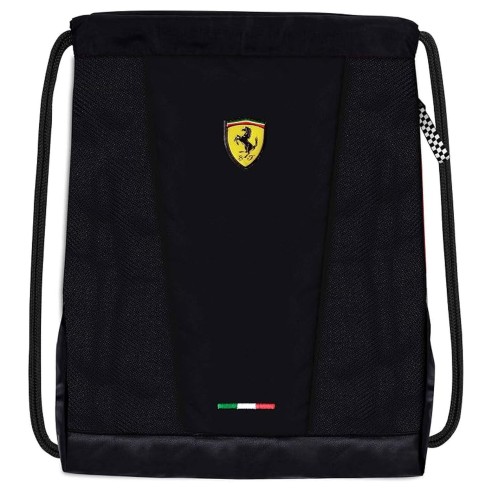 Mochila Cordón Ferrari Escuderia Negra 33 x 42 cm