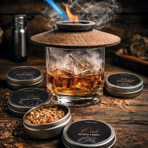 Ahumador de Whisky con 4 Sabores de Madera y Encendedor Soplete