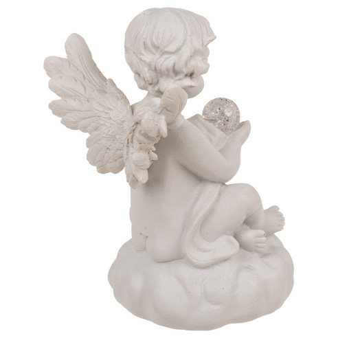 Ángel Sentado de Bola LED Blanca