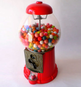 Dispensador chicles metal cristal