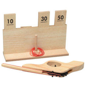 juego pistola gomas madera