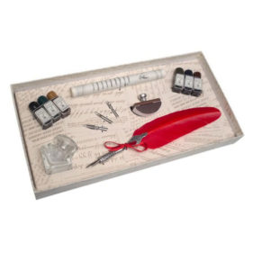 conjunto escritura pluma ave