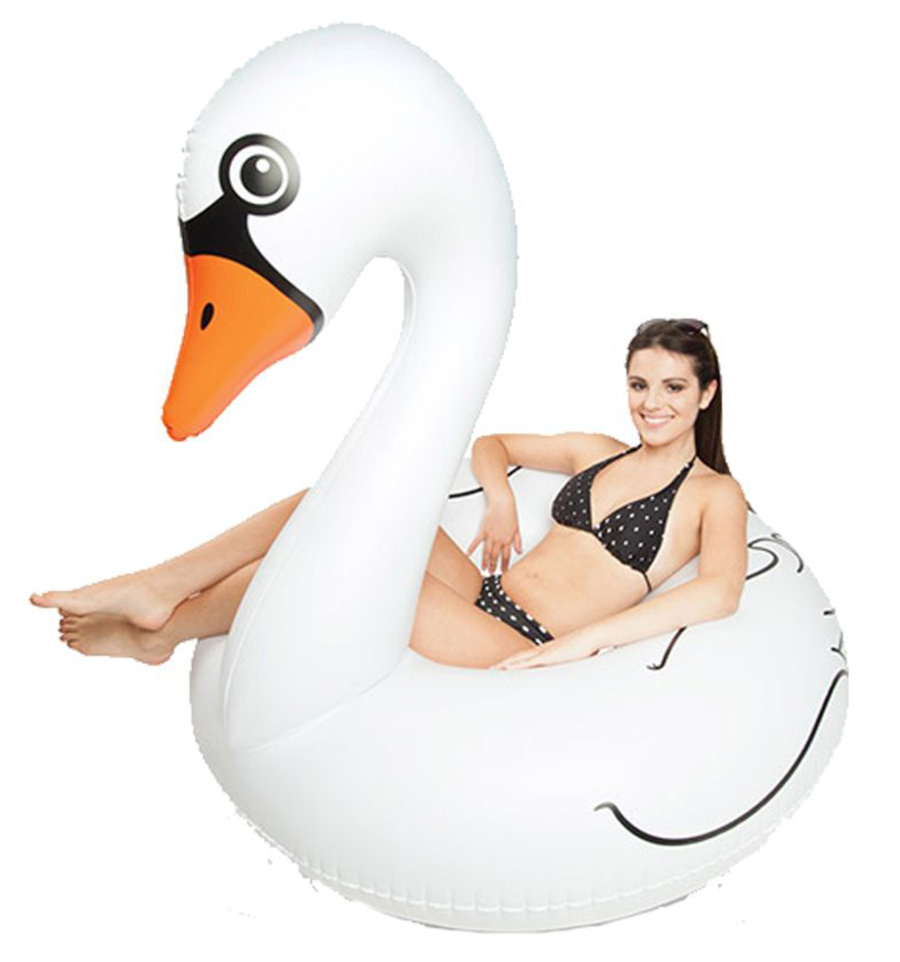 hinchable gigante cisne blanco