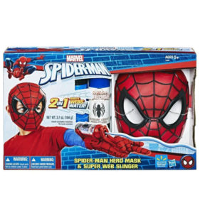 spiderman máscara y lanzador de redes caja