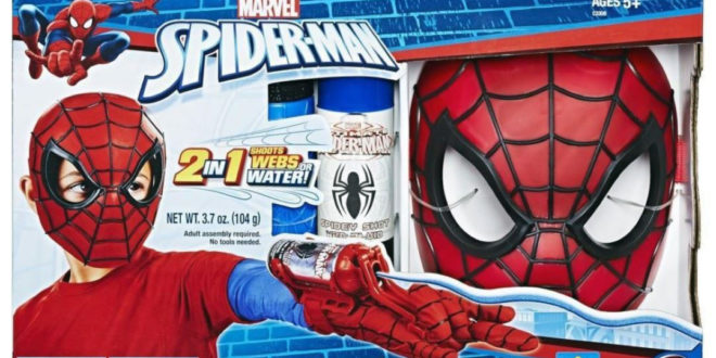 spiderman máscara y lanzador de redes caja