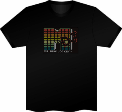 camiseta led music dj