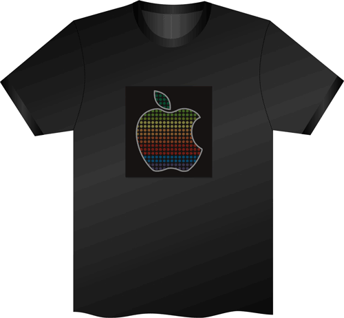 camiseta led ecualizador manzana